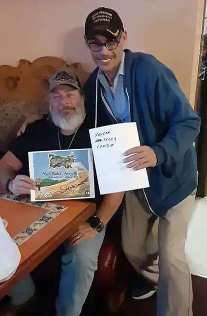 Little Dannys Dream Bus Books author David Haave signing for the Truck Drivers USA 2022 -- David Haave